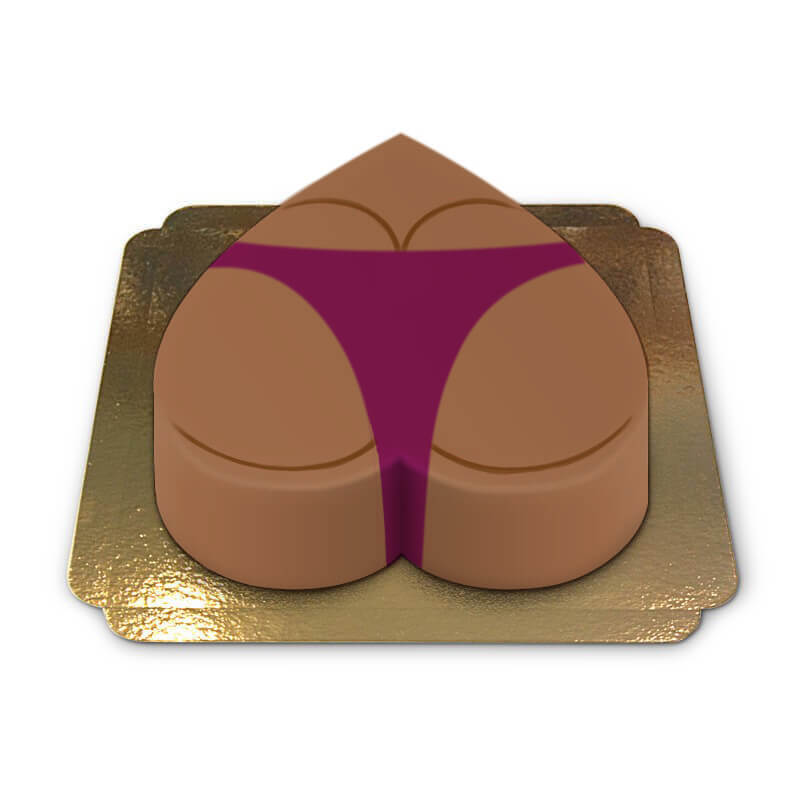 Süßer Hintern mit lila Bikini Torte