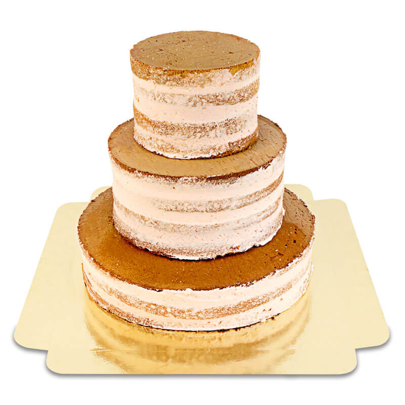 Naked Cake Pfirsisch-Maracuja 3-stöckig