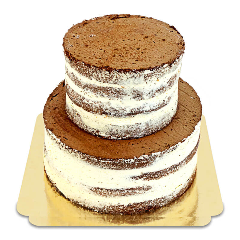 Naked Cake Schoko-Vanille 2-stöckig