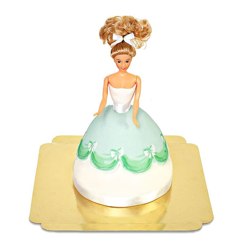 Puppenprinzessin-Torte mit grünem Kleid