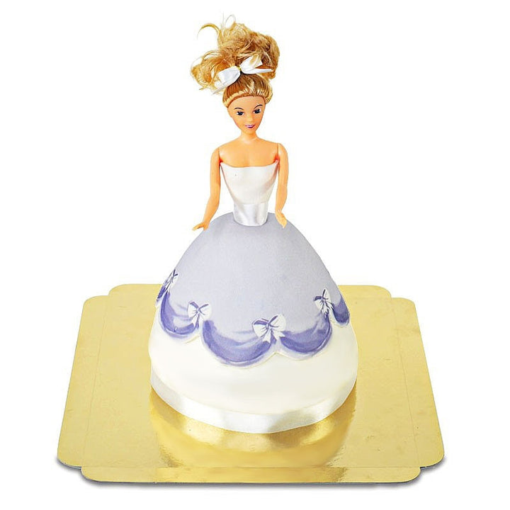 Puppenprinzessin-Torte mit lila Kleid