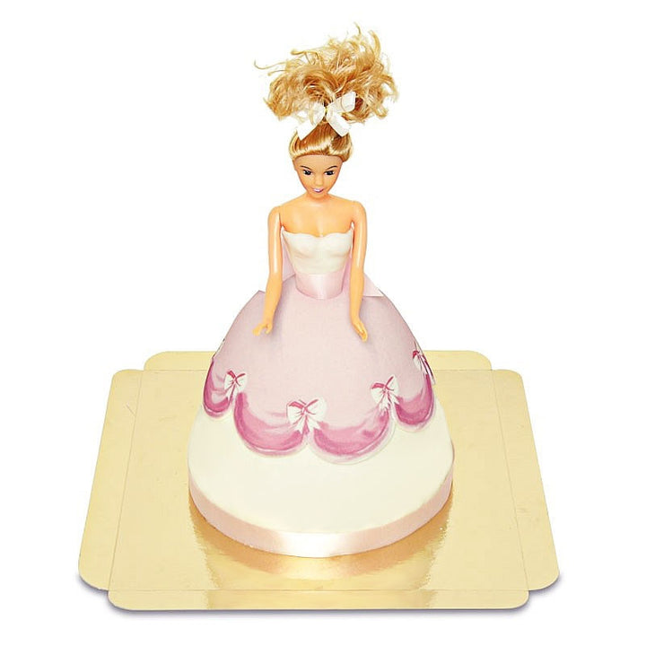 Puppenprinzessin-Torte mit rosa Kleid