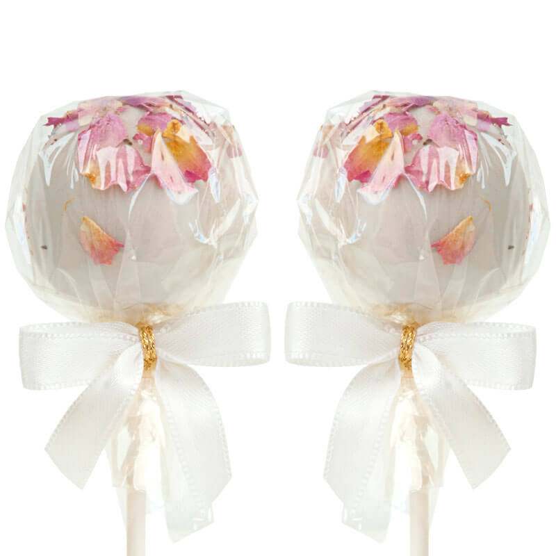 Weiße Rosenblüten Cake-Pops (12 Stück)