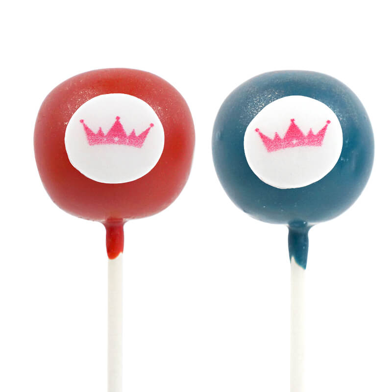 Bunte Cake-Pops mit Logo in 2 Farben (2x6 Stück)