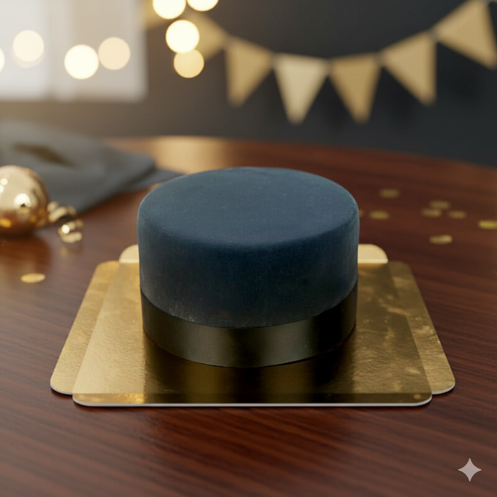 Schwarze Deluxe Torte mit Tortenband