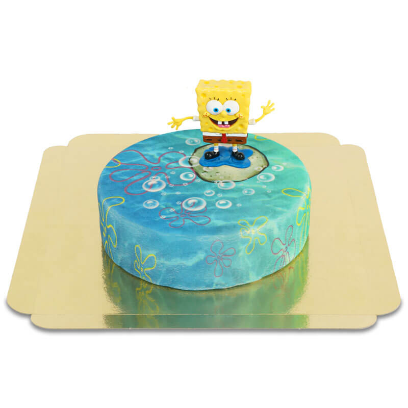 Spongebob Schwammkopf® auf runder Unterwasser-Torte