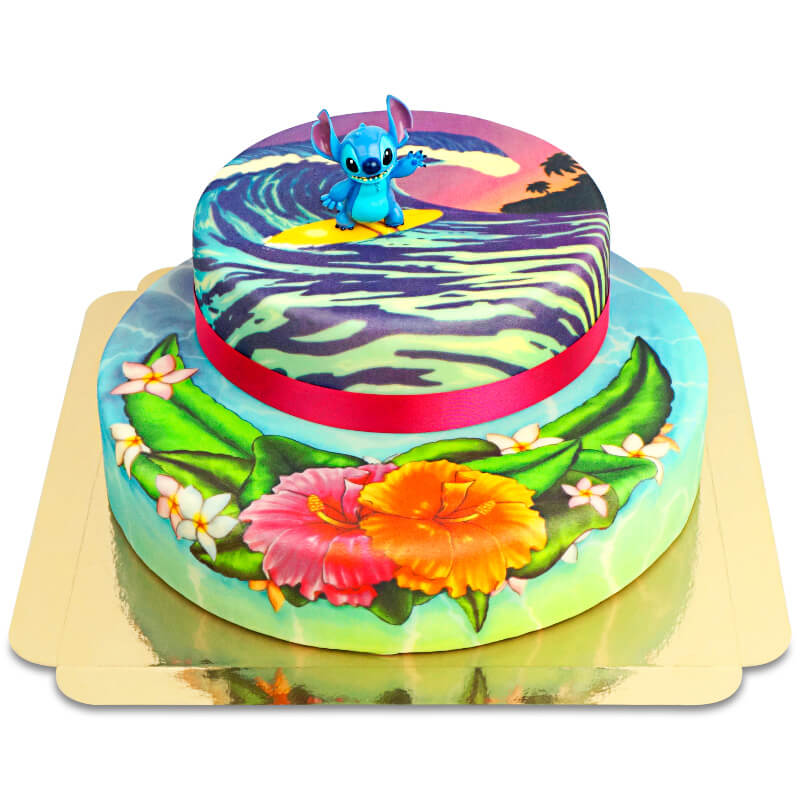 Stitch® auf 2-stöckiger Surfer-Torte