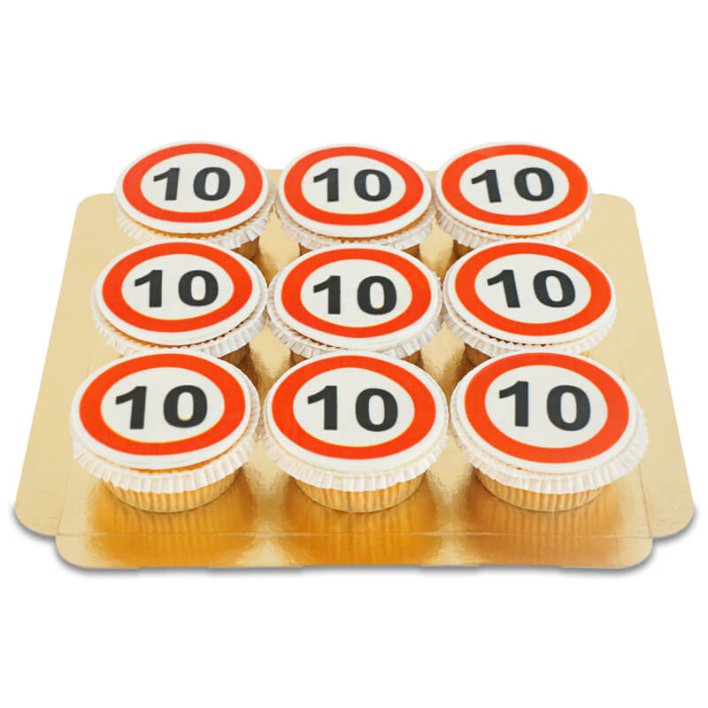 Straßenschild Cupcakes (9 Stück)