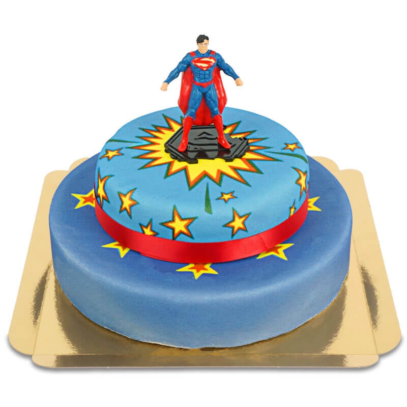 Superman® auf zweistöckiger Comic-Torte