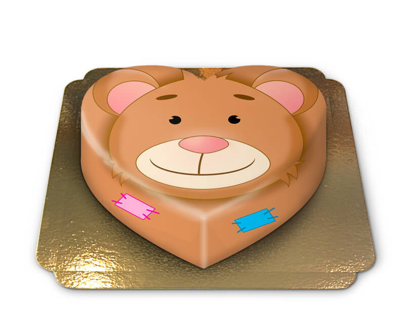 Teddybär-Torte in Herzform