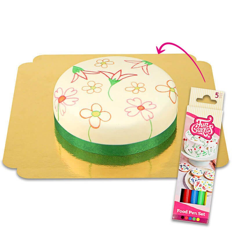 Torte mit Lebensmittelstiften