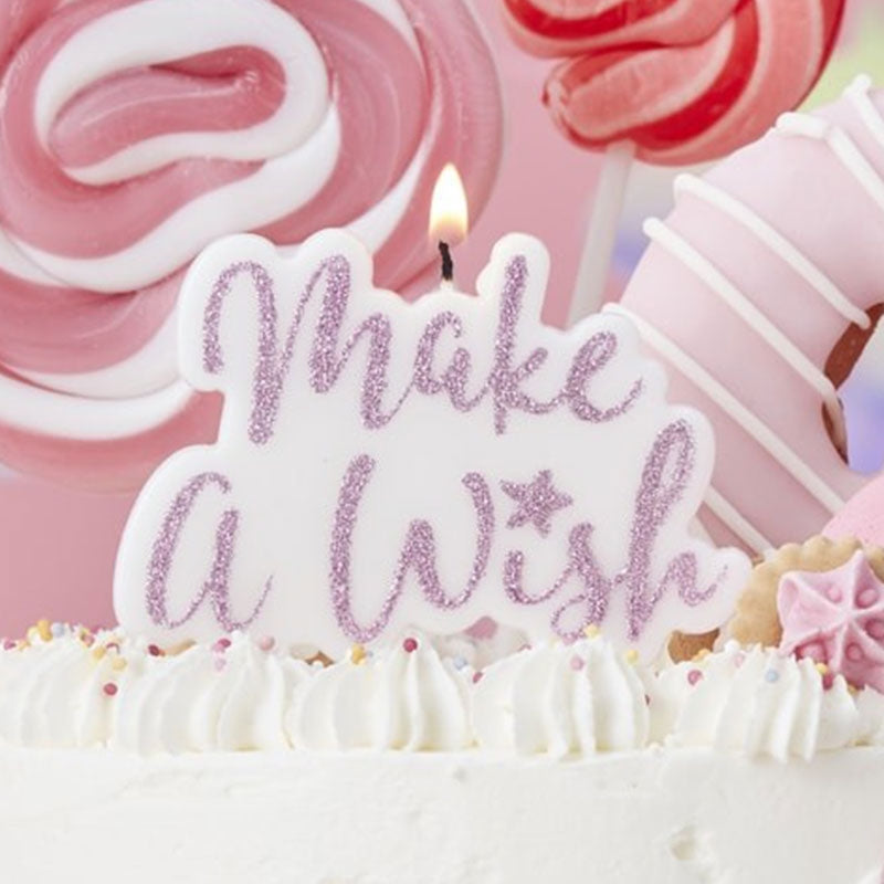 Tortenkerze, Make a wish Rosa