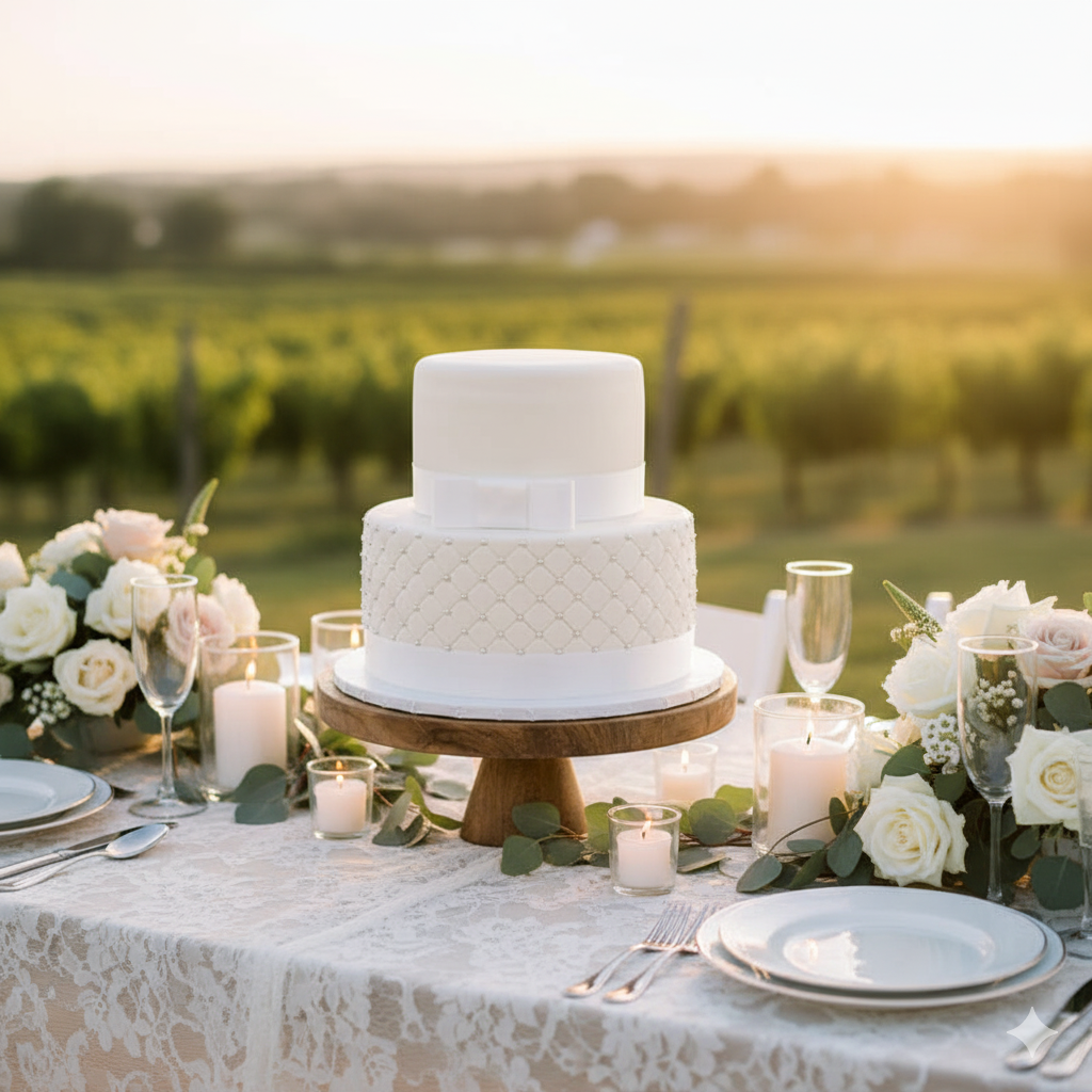 Weiße Hochzeitstorte "White Wedding"